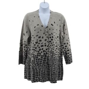 Marina Rinaldi Sport Cardigan Women US L Grey Wool Alpaca NWT $595